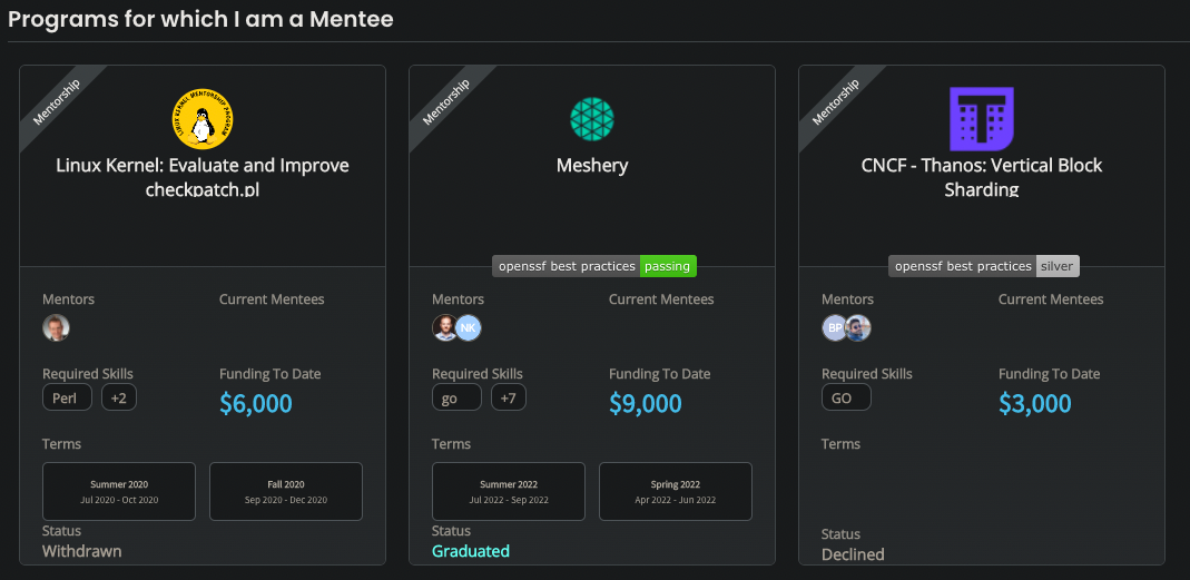 My LFX mentee profile